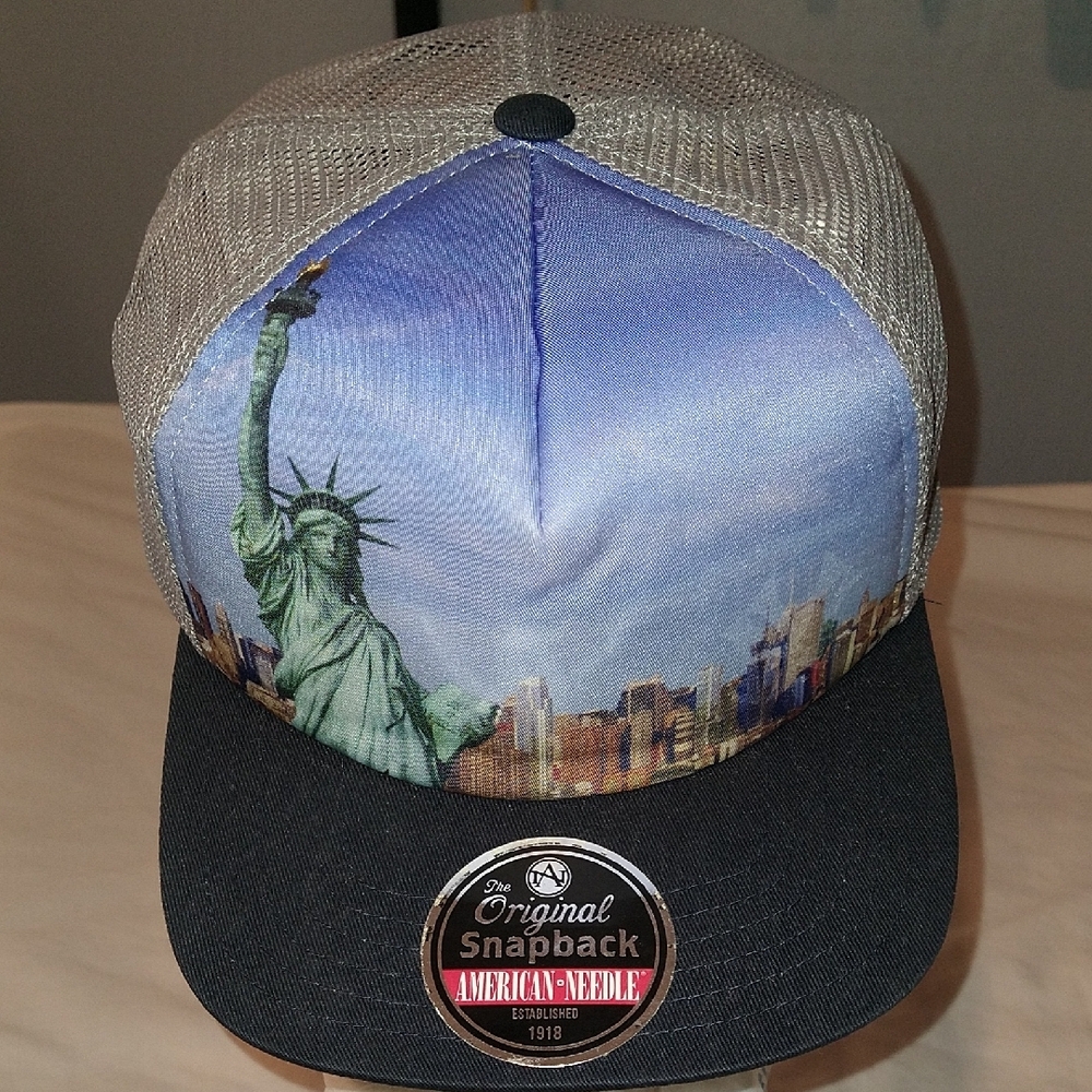 American Needle Statue of Liberty Snapback Hat - Blue and Gray  New.